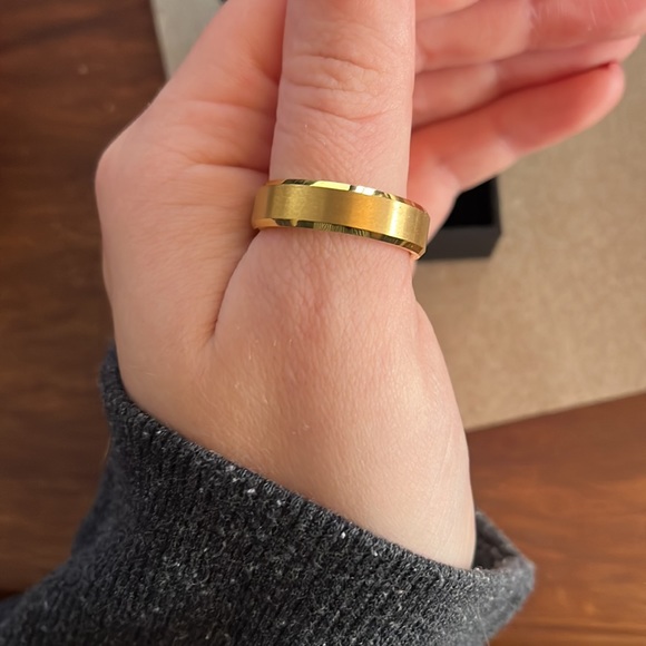 Tungsten Gold Plated Wedding Band - Picture 2 of 2